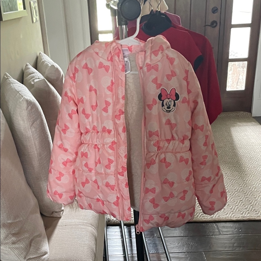 Disney Pink Minnie Mouse Puffer Jacket for Kids